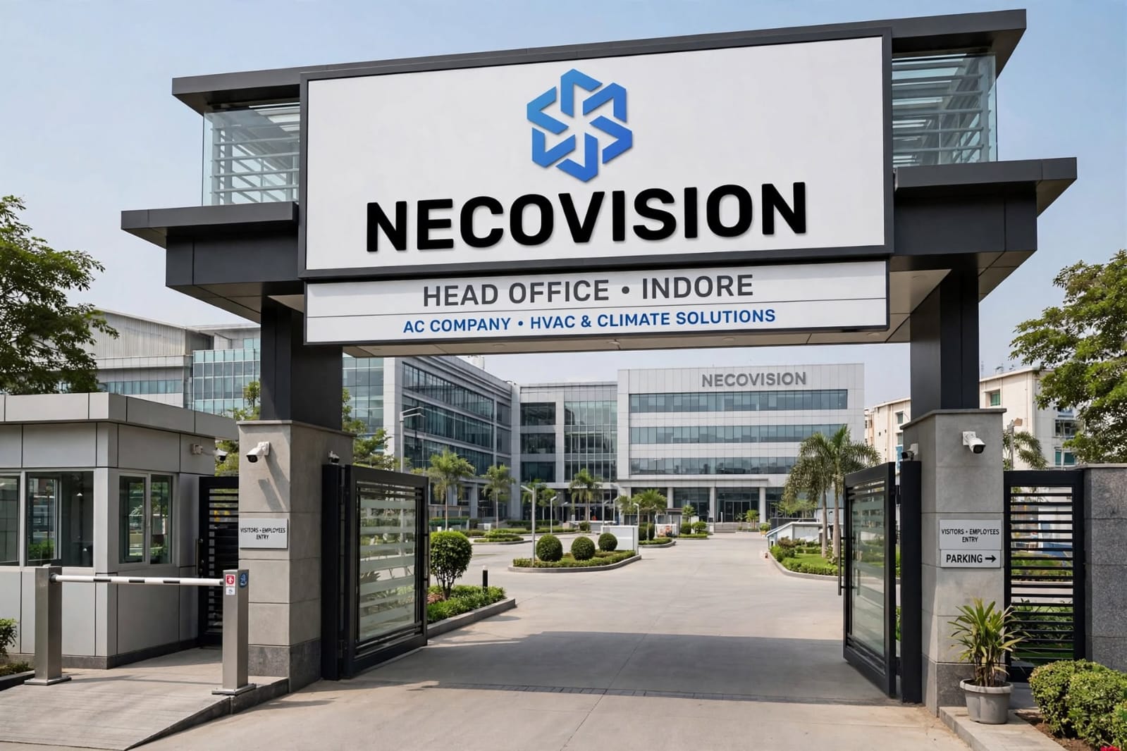 Necovision Main Campus Gate Naharsha Nagar Khajrana Indore